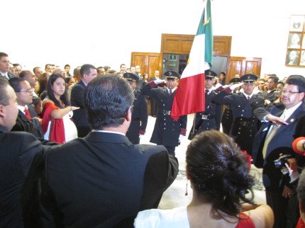 Aspecto de la Noche del Grito en Cd. Guzman, Jal conmemorando 202 años de Independecia de Mexico