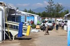 Aspecto de los daños en la Expo Agrícola Jalisco 2014 por torrencial aguacero