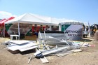 Aspecto de los daños en la Expo Agrícola Jalisco 2014 por torrencial aguacero