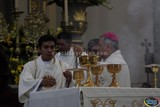 Aspecto de la ordenación diaconal de Marcelino Solano, Alejandro Arias, Juan Gaspar Castro