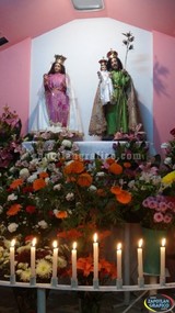 Aspecto de la elaboración de El Enroso, en honor de la Virgen del Rosario en Zapotlán 2015