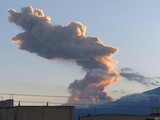 Asi se apreció la exhalación del Volcan de Colima la tarde de este 14 de Diciembre