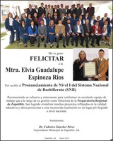 FELICITAN a Preparatoria Regional de Zapotiltic, Jal. por la Entrega del Pronunciamiento de NIVEL I del Sistema Nacional de Bachillerato