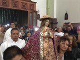 Aspecto de la llegada de la Virgen del Sagrario a su Templo