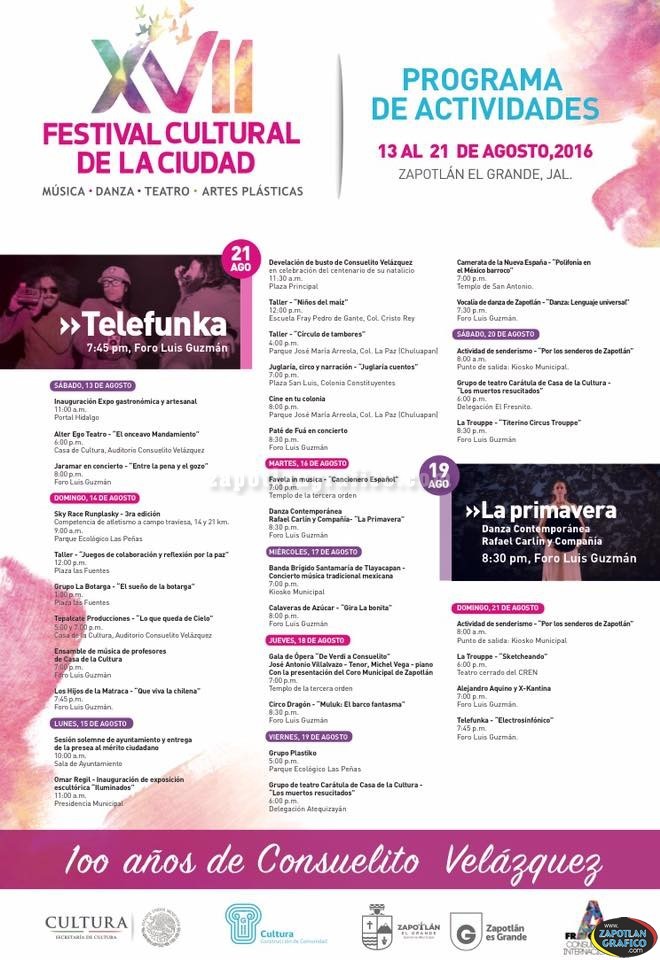 Presentan Programa del XVII Festival Cultral de Ciudad Guzmán, Jal.