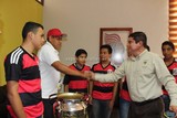 El presidente de Zapotiltic, Jal. recibe a los Rayos Campeones de la liga Guzmanense.