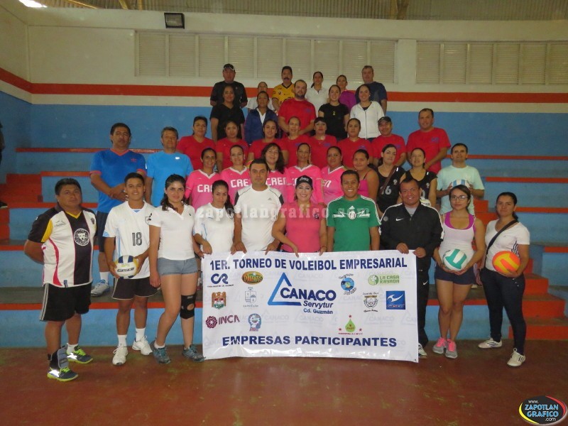 Con 10 equipos, inauguran 1er. Torneo Empresarial de Voleibol CANACO Servytur Ciudad Guzmán, Jal.