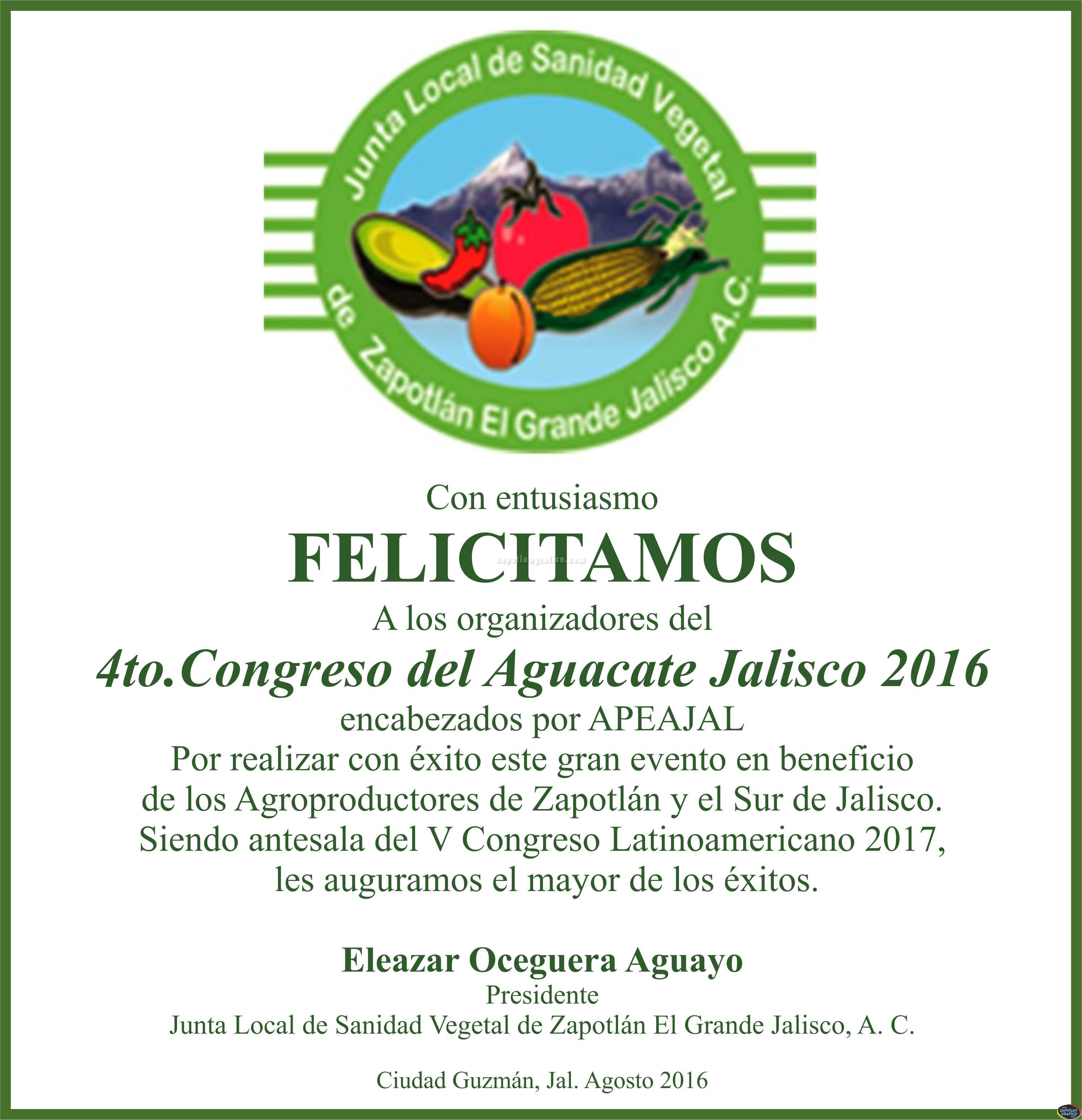 Destacada Presencia de los EXPOSITORES del 4to. Congreso del Aguacate Jalisco 2016