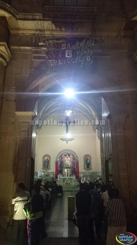 Aspecto del festejo en Honora a San Tranquilino Ubiarco en la parroquia del Sagrado Corazón de Cd. Guzmán, Jal.