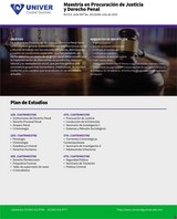 Plan de Estudios: Maestría en Procuración de Justicia y Derecho Penal UNIVER Ciudad Guzmán, Jal.