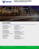 Plan de Estudios: Maestría en Administración Pública UNIVER Ciudad Guzmán, Jal.