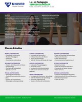 Plan de Estudios: Licenciatura en Pedagogía -Semiescolarizado- UNIVER Ciudad Guzmán, Jal.