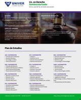 Plan de Estudios: Licenciatura en Derecho -Semiescolarizado- UNIVER Ciudad Guzmán, Jal.
