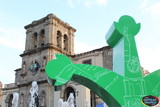 Aspecto de la Reinauguración de Fuentes, Develación del Tótem Zapotlán y Sonajero en Plaza Las Fuentes de Cd. Guzmán, Jal.