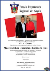 Preparatoria de Sayula Felicita a la Mtra. Elvia Guadalupe Espinoza en su Informe 2017 de la Preparatoria de Tuxpan, Jal.