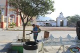 Desinfectan Jardín Principal de El Rincón.
