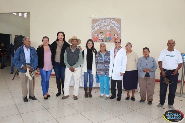 Sistema DIF Municipal sumó esfuerzos con el sector salud de Zapotiltic para realizar actividades de bienestar para la población de la tercera edad.
