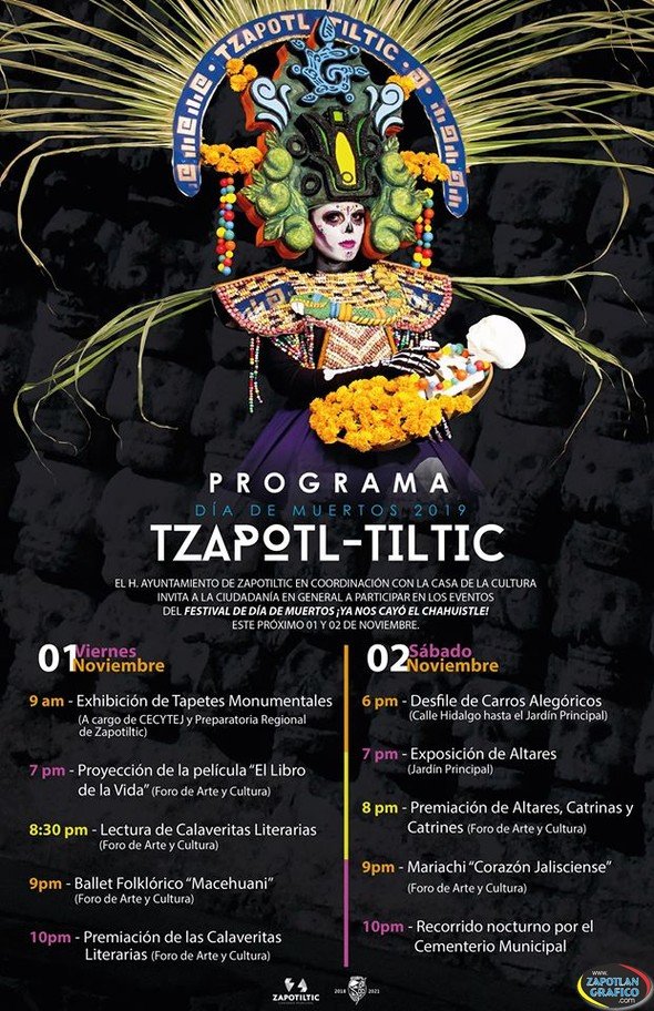 PROGRAMACIÓN del Festival de Dìa de Muertos en Zapotiltic